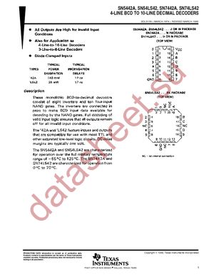 SN74LS42N datasheet  